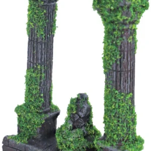 Boon Aqua Deco Ruïne 2x Zuil met Beeld en Mos