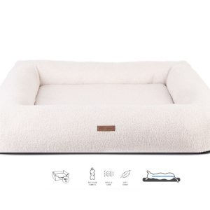 Orthopedische Hondenmand Boucle Ivoor Rechthoek