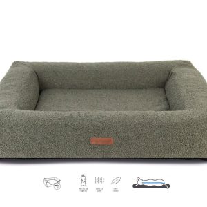 Orthopedische Hondenmand Boucle Mosgroen Rechthoek