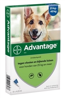 Bayer Advantage voor de hond (voor honden van 25kg en meer – verpakt per 4 pipetten) - Afbeelding 2