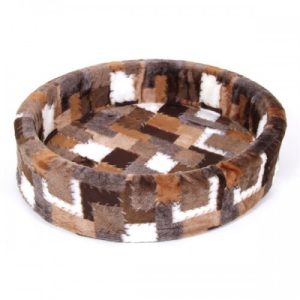 Hondenmand Bontmand Lapjesdeken Beige